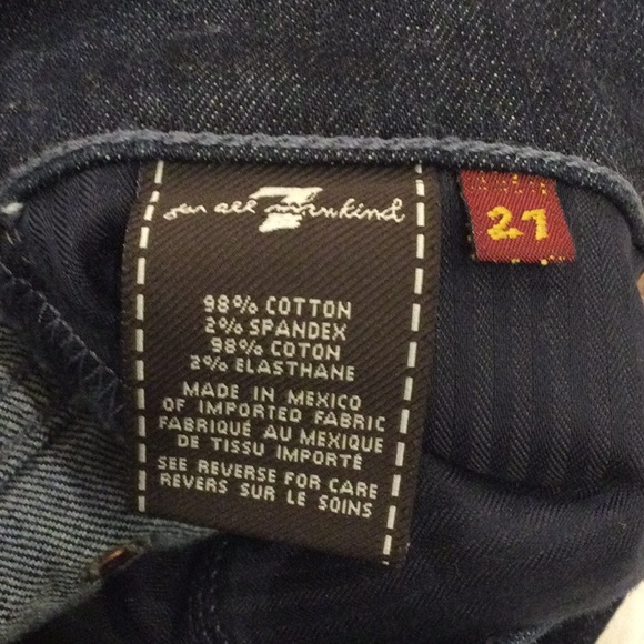 7 For All Mankind Roxanne Dark Wash Jeans Size 27 - Picture 6 of 8